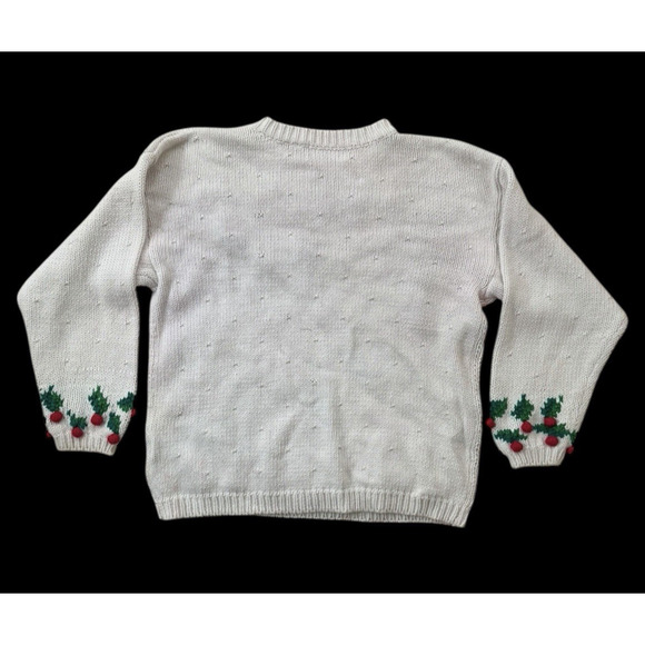 VTG. 80s Ugly Christmas Sweater Womens M Grandma Cottagecore Swiss Chalet 3D - Picture 2 of 12